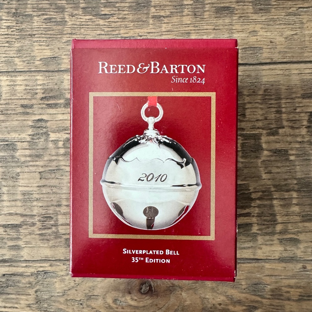 Reed & Barton Silverplated 2010 Holly Bell Ornament